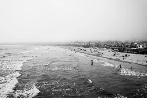 Gray beach day Stock Photos