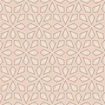 Gray beige arabic style seamless pattern, elegant pattern for design and deco Stock Illustration