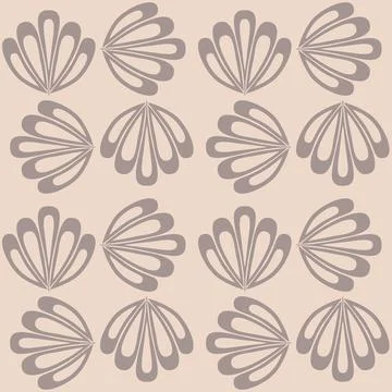 Gray beige monochrome clam shell on dark background seamless pattern nautical Stock Illustration