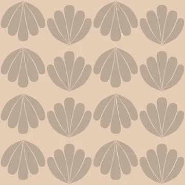 Gray beige monochrome clam shell on dark background seamless pattern Stock Illustration