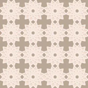 Gray beige seamless pattern, oriental motif art background, elegant pattern.. Stock Illustration
