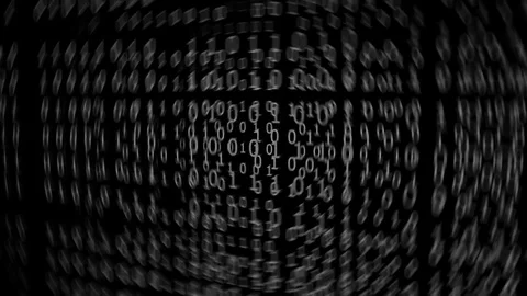 Gray Binary Codes, moving in a loop and blurred (3d rendering) Stock Footage 84643532