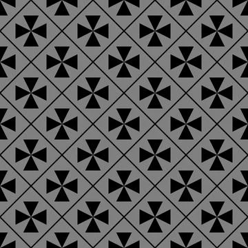 Gray black floral pattern Stock Illustration