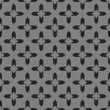 Gray black floral stripes pattern Stock Illustration