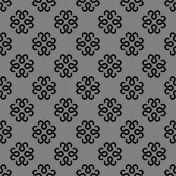 Gray black mandalas boho pattern  Stock Illustration