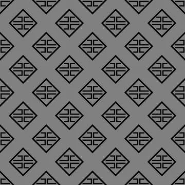 Gray black native geometric fabric pattern        Stock Illustration