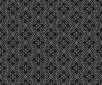 Gray Black Thai Pattern Background Stock Illustration