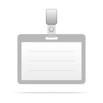 Gray blank vector name tag isolated on white background Stock-Illustration