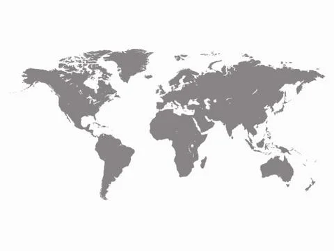 Gray blank Worldmap vector template Stock Illustration