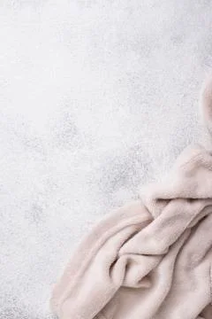 Gray blanket on light background Stock Photos