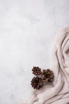 Gray blanket on light background Stock Photos