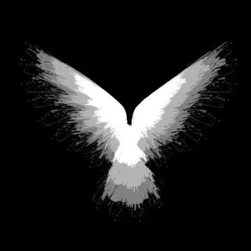 Gray blots raven Stock Illustration