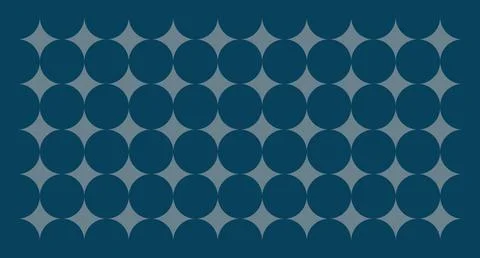 Gray Blue Circular Star Grid Pattern Stock Illustration