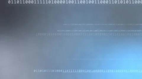 Gray blue gradient with horizontal glowing binary code, Loop Animation Stock Footage 341857778