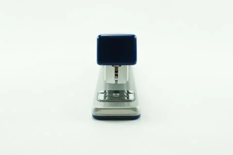 Gray-blue stapler on a white background; isolated  Foto stock