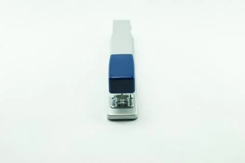 Gray-blue stapler on a white background; isolated  Stock Photos