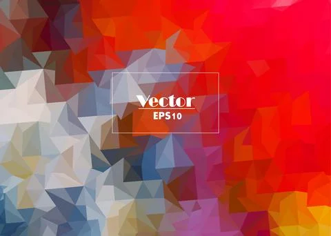 Gray blue triangles on red background digital abstract vector image stylized Stock Illustration