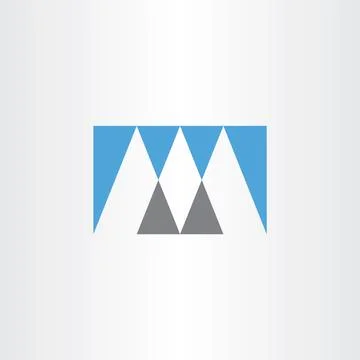 Gray blue vector logo m letter m icon Stock Illustration