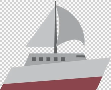 Gray boat on the sea Stock Illustration