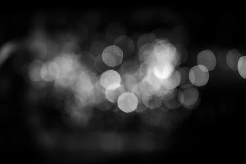 Gray bokeh on night background . Stock Photos