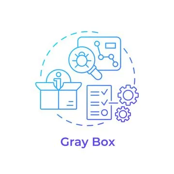 Gray box blue gradient concept icon 库存插图