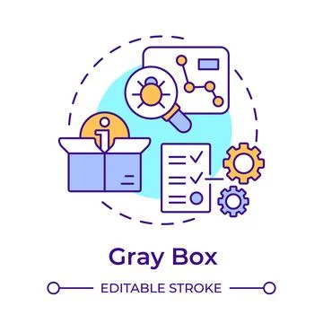 Gray box multi color concept icon Illustrazione stock