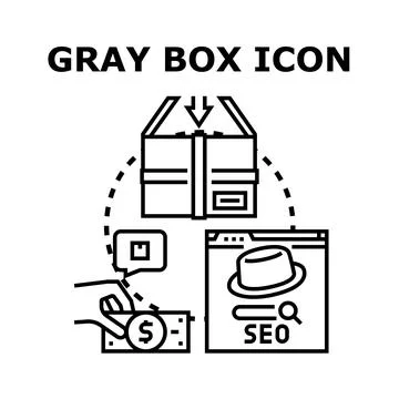 Gray box search engine optimization black hat Stock Illustration