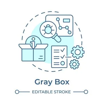 Gray box soft blue concept icon 스톡 일러스트