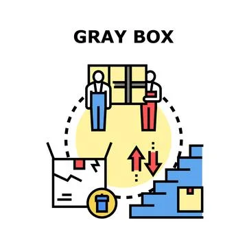 Gray box testing method evaluating internal system Stock Illustration