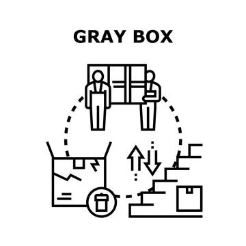 Gray box testing method evaluating internal system Stock Illustration