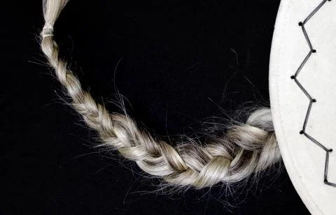 Gray braid and hat Foto stock