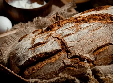 Gray bread on the table _ Stock Photos
