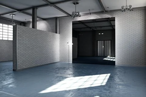 Gray brick interior Stock Illustration