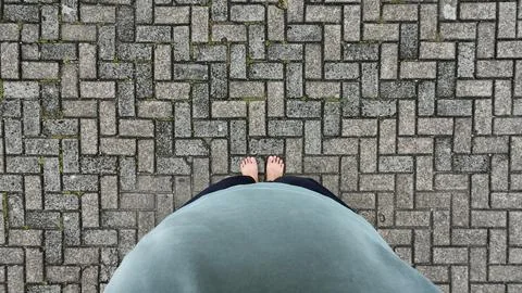 Gray brick pavement Stock Photos