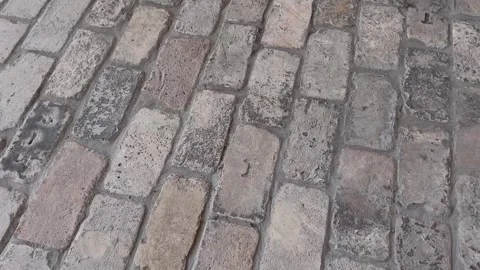 Gray Brick Stone on The Ground for Street Road. Sidewalk Stock Footage 249208431