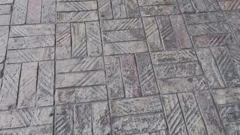 Gray Brick Stone on The Ground for Street Road. Sidewalk Stock Footage 252270144