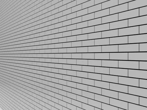 Gray Brick Wall. Concept 3D illustration. Stock Illustration