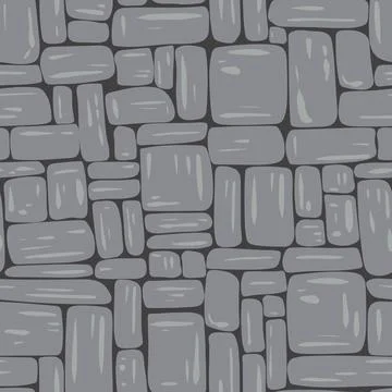 Gray brick wall seamless pattern, vector illustration. 스톡 일러스트