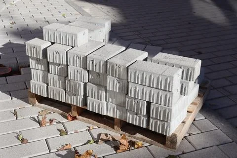 Gray bricks for construction Stock Photos