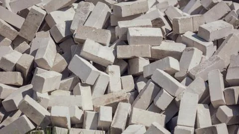 Gray bricks on construction site as background Stock Photos