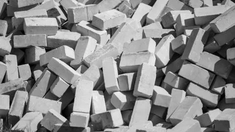 Gray bricks on construction site as background Stock Photos