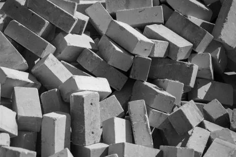 Gray bricks on construction site as background 스톡 사진