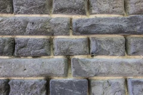 Gray bricks, wall. Stock Photos
