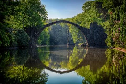 Gray Bridge and Trees Stock Photos