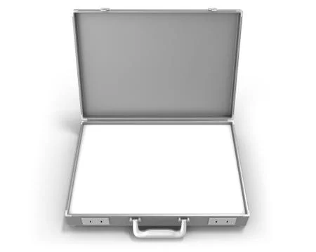 Gray briefcase with blank field Stock Illustration