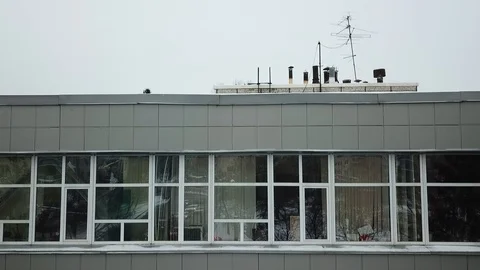 Gray building with large glass windows Stock-Footage 111243181