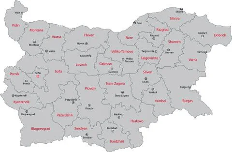 Gray Bulgaria map Stock Illustration