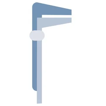 Gray caliper, flat, isolated object on white background, vector illustration, Stock Illustration