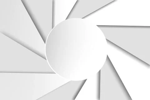 Gray camera shutter aperture, abstract background Stock Illustration