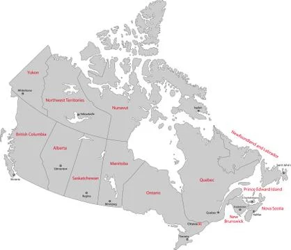 Gray canada map Stock Illustration